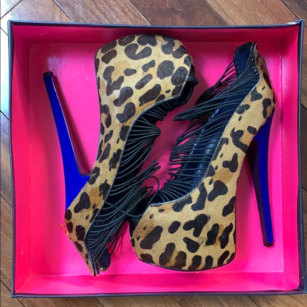 Leopard and Blue stilettos